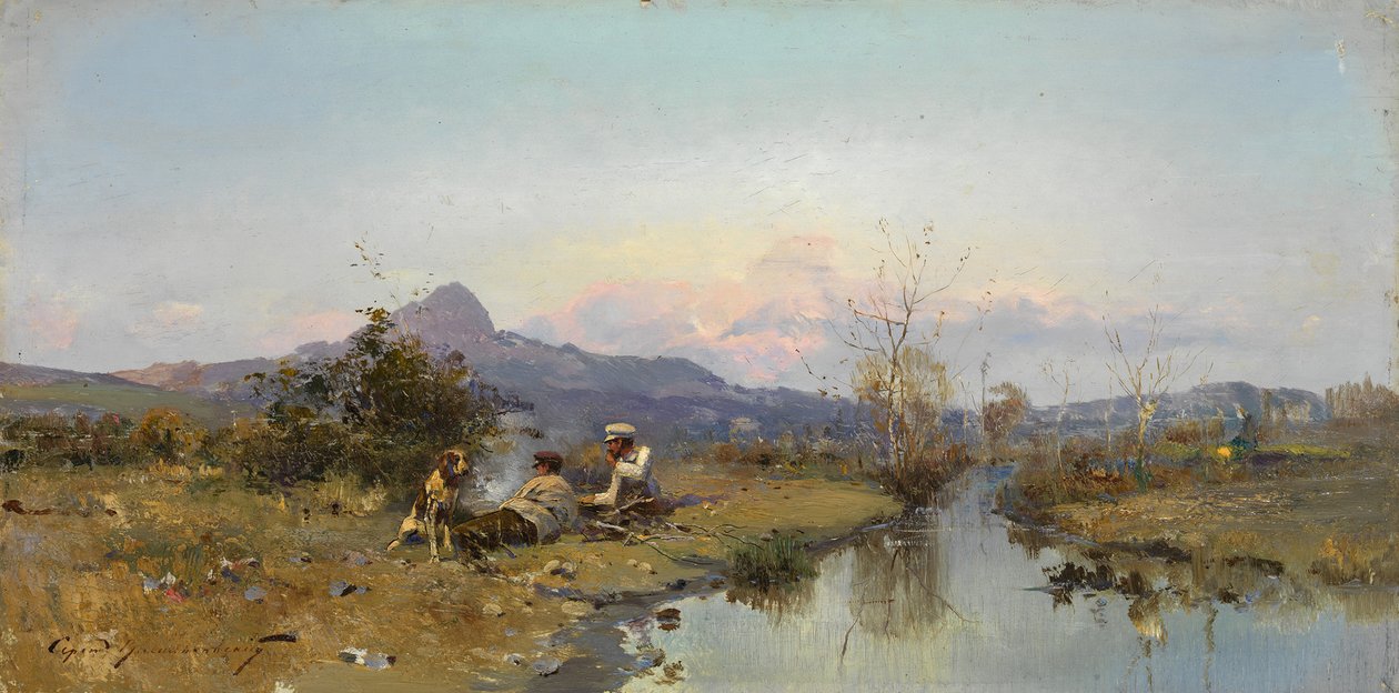 De jagers rusten door Sergei Ivanovich Vasilkovsky