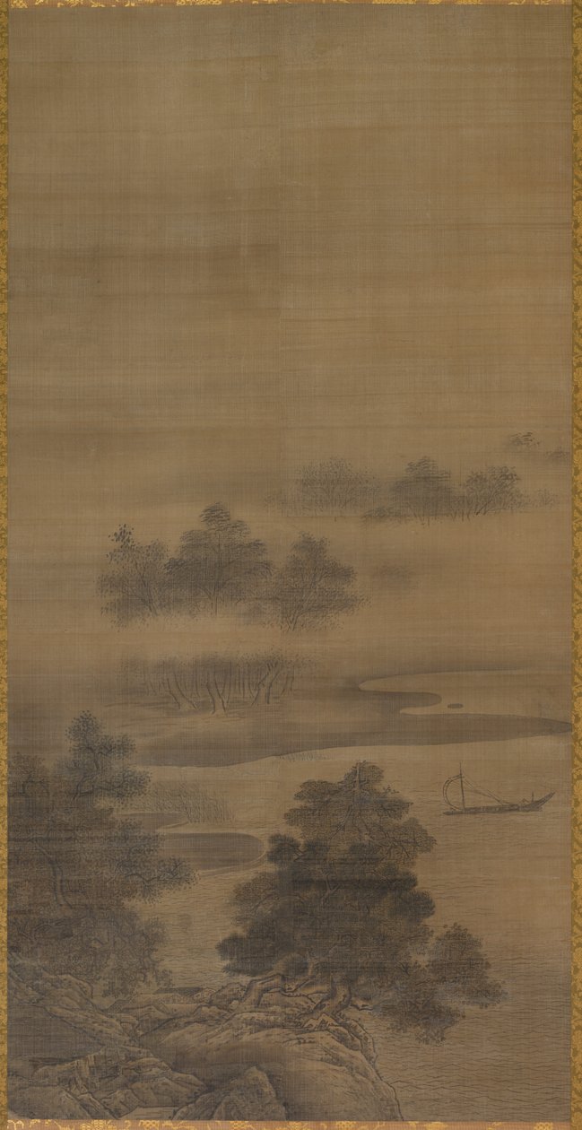 Landschap door Sesshû Tôyô