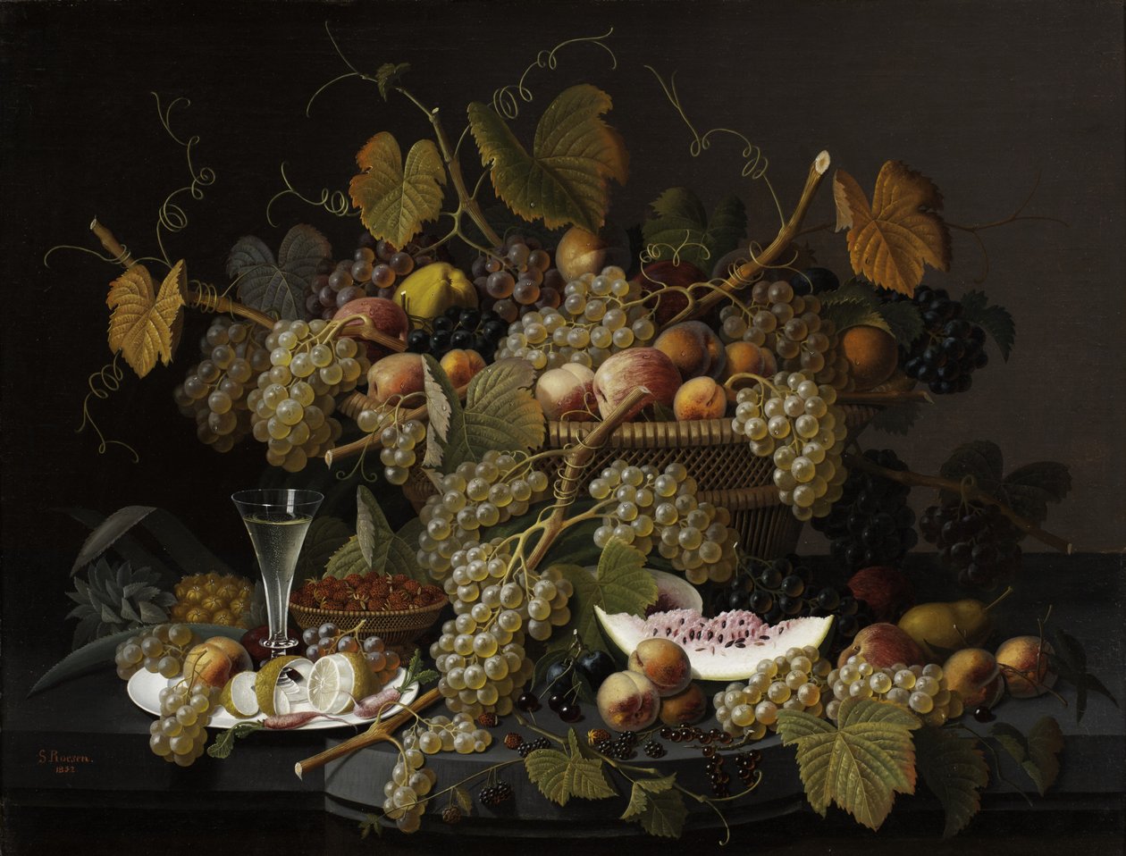 Extatisch fruit, 1852 door Severin Roesen