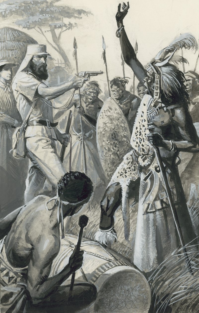 Samuel Baker (gouache op papier) door Severino Baraldi
