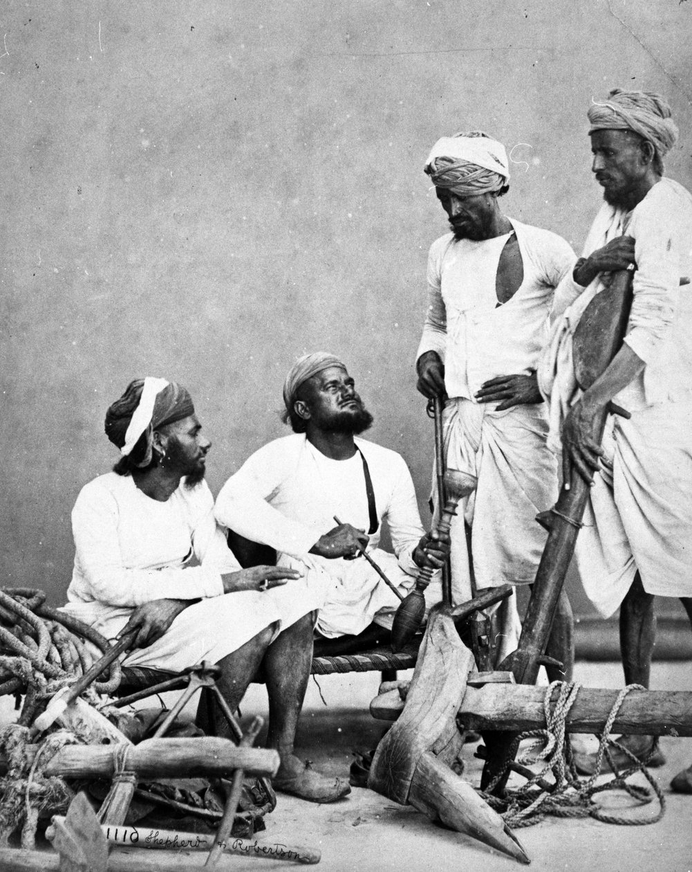 Jat Zemindars en Ryots, ca. 1863 door Shepherd and Robertson