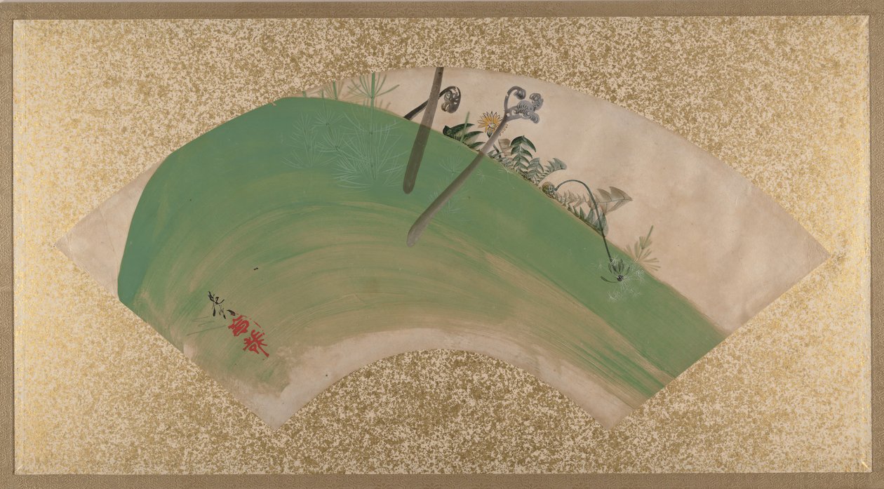 Bloemen op Gras, eind 19e eeuw door Shibata Zeshin