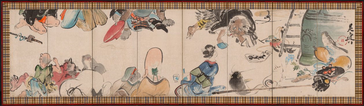 Verzameling van Otsu-e onderwerpen door Shibata Zeshin