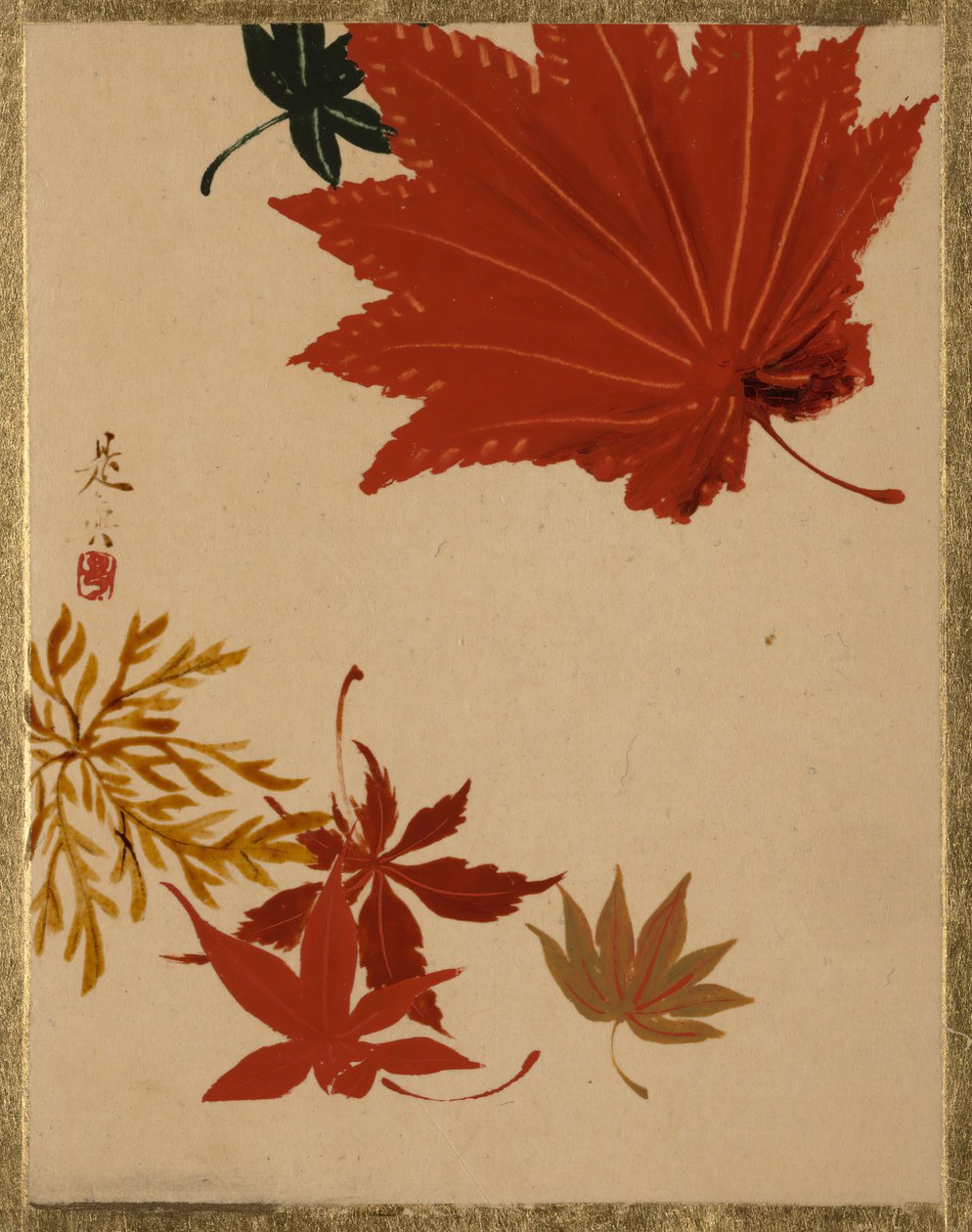 Esdoornbladeren door Shibata Zeshin