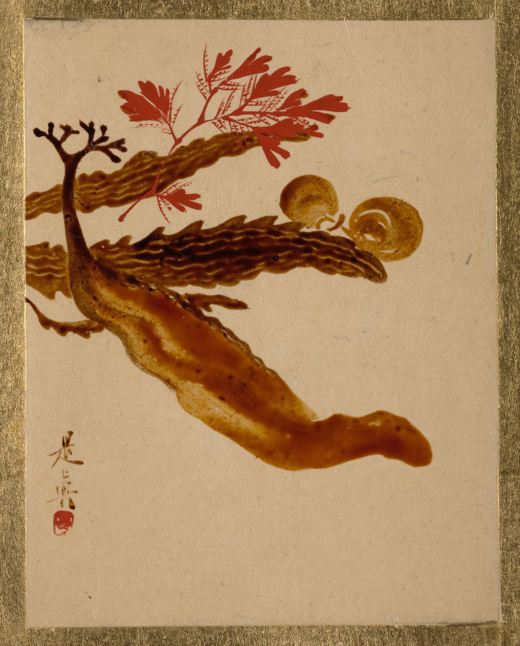Zeewier door Shibata Zeshin