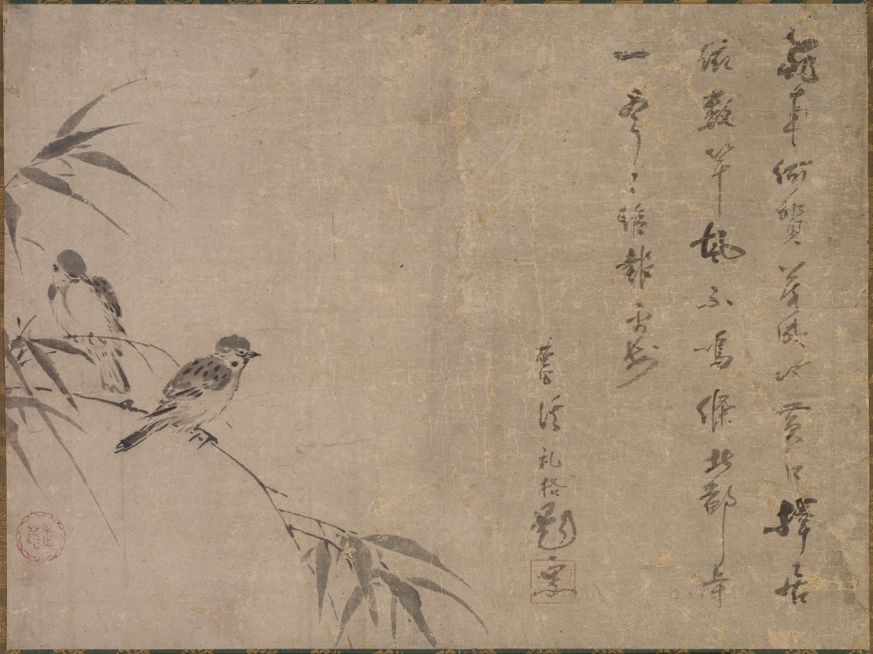 Mussen en Bamboe door Shiken Seidō