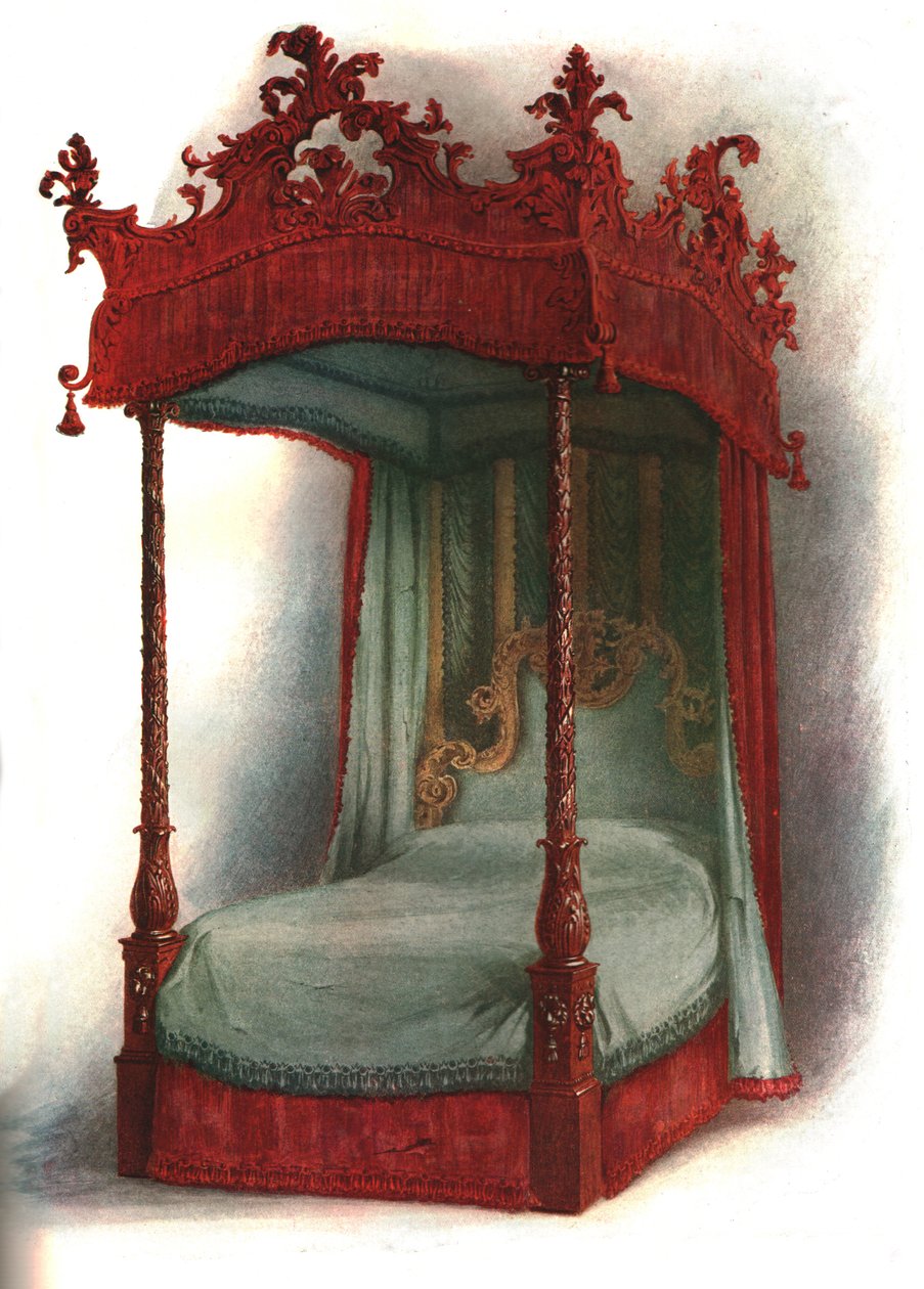 Mahoniehouten bed, 1906 door Shirley Charles Llewellyn Slocombe