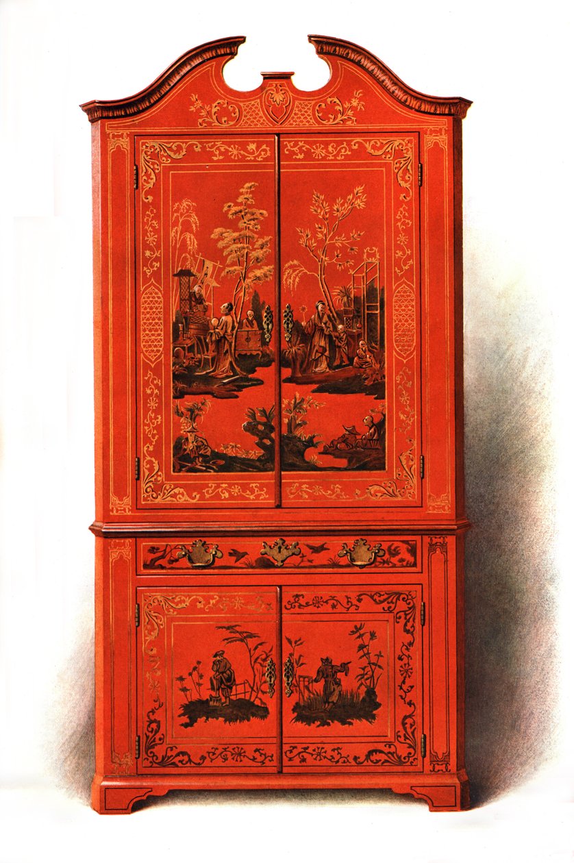 Rood lak kabinet door Shirley Charles Llewellyn Slocombe