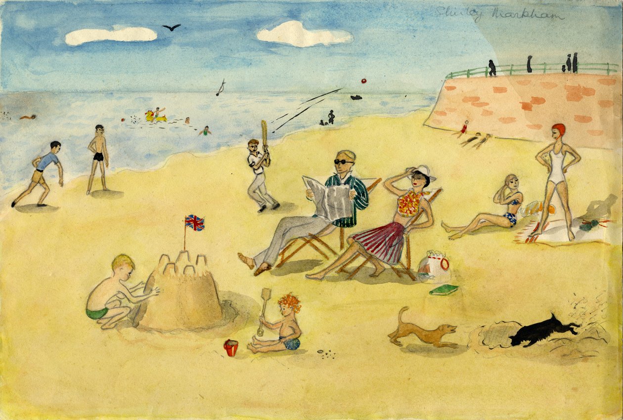 Strandscène, ca. 1946 door Shirley Markham