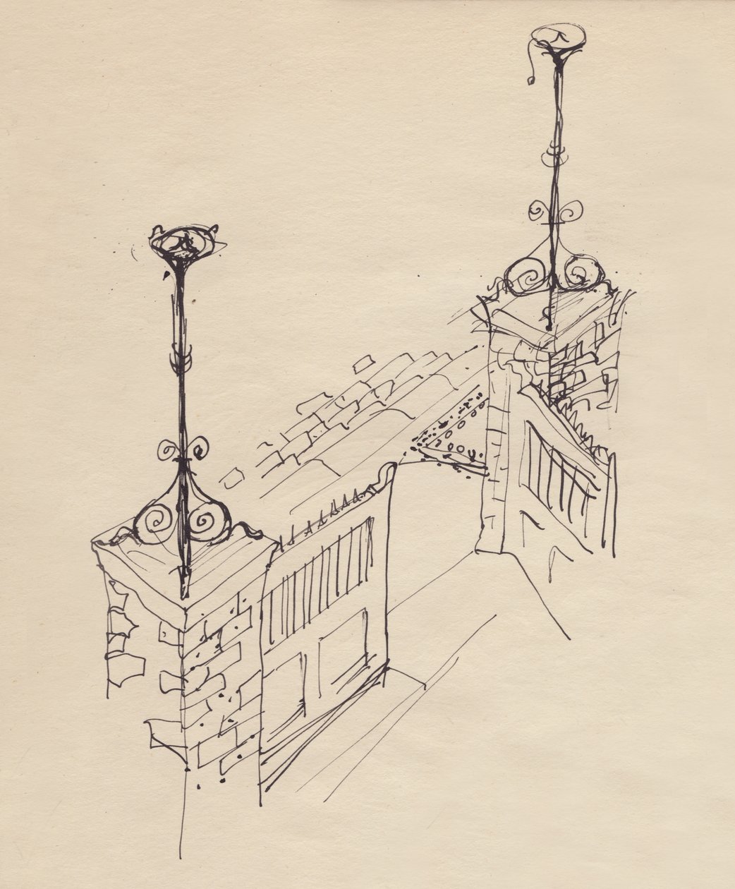 Dubbele poort, ca. 1950 door Shirley Markham