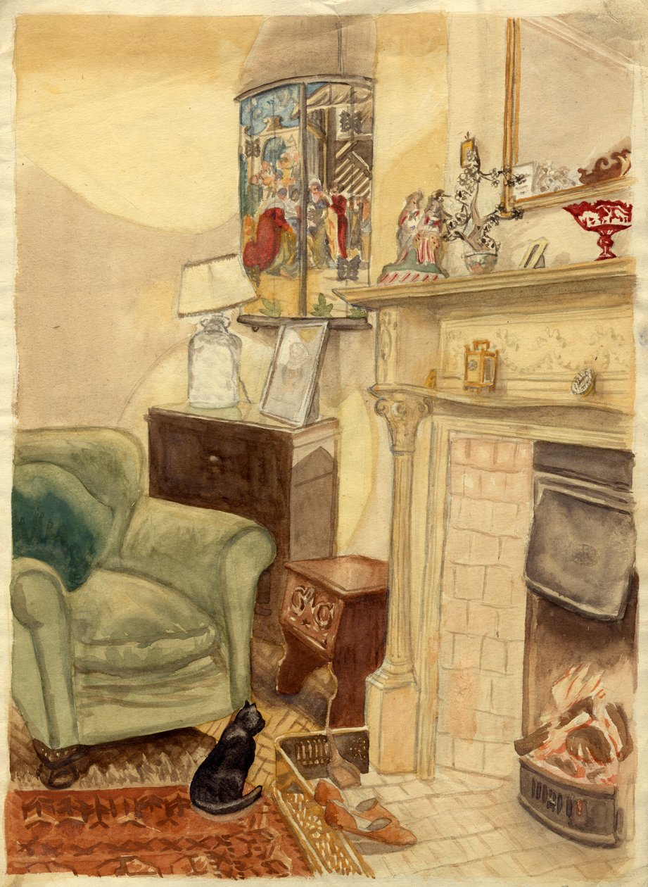 Haardscène door Shirley Markham