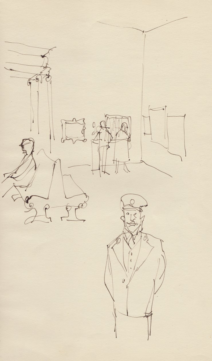 Wachter in een Kunstgalerij door Shirley Markham