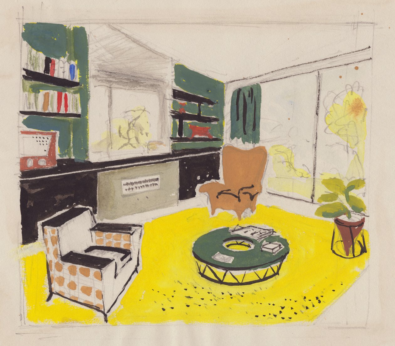 Interieurontwerp, 1951 door Shirley Markham