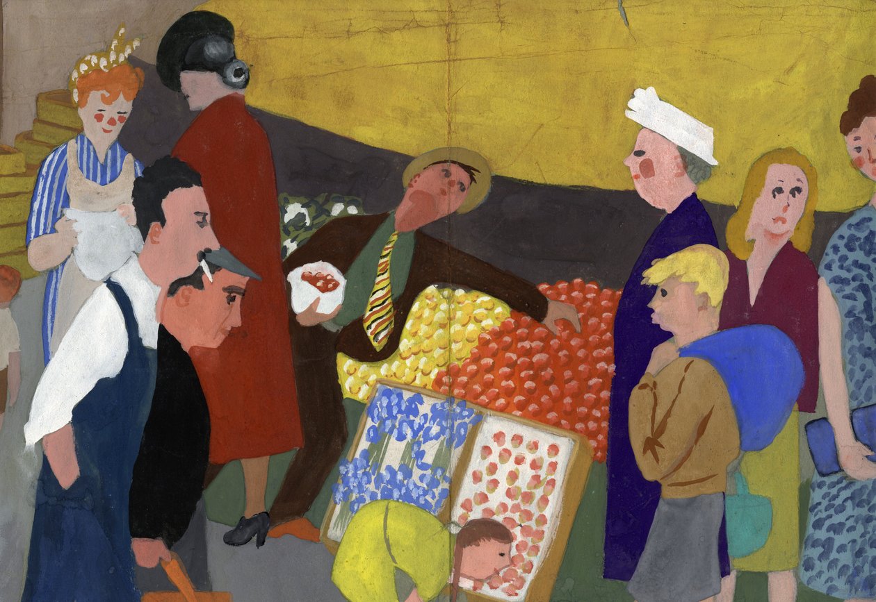 Marktscène door Shirley Markham
