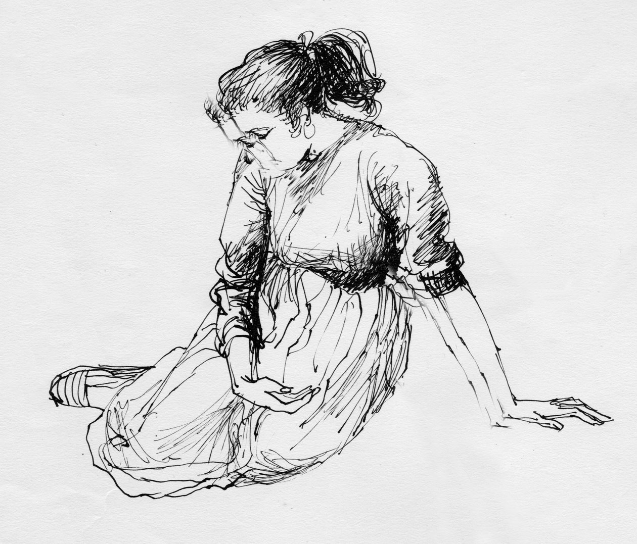 Zittende vrouw, ca. 1950 door Shirley Markham
