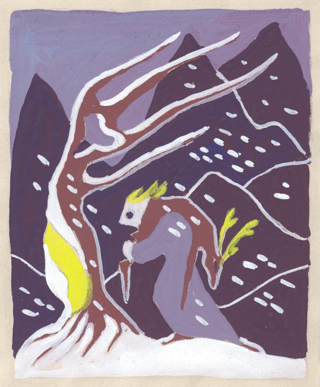 Winterstudie, c. 1950 door Shirley Markham