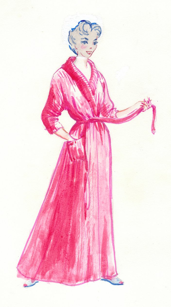 Vrouw in Roze Kamerjas door Shirley Markham