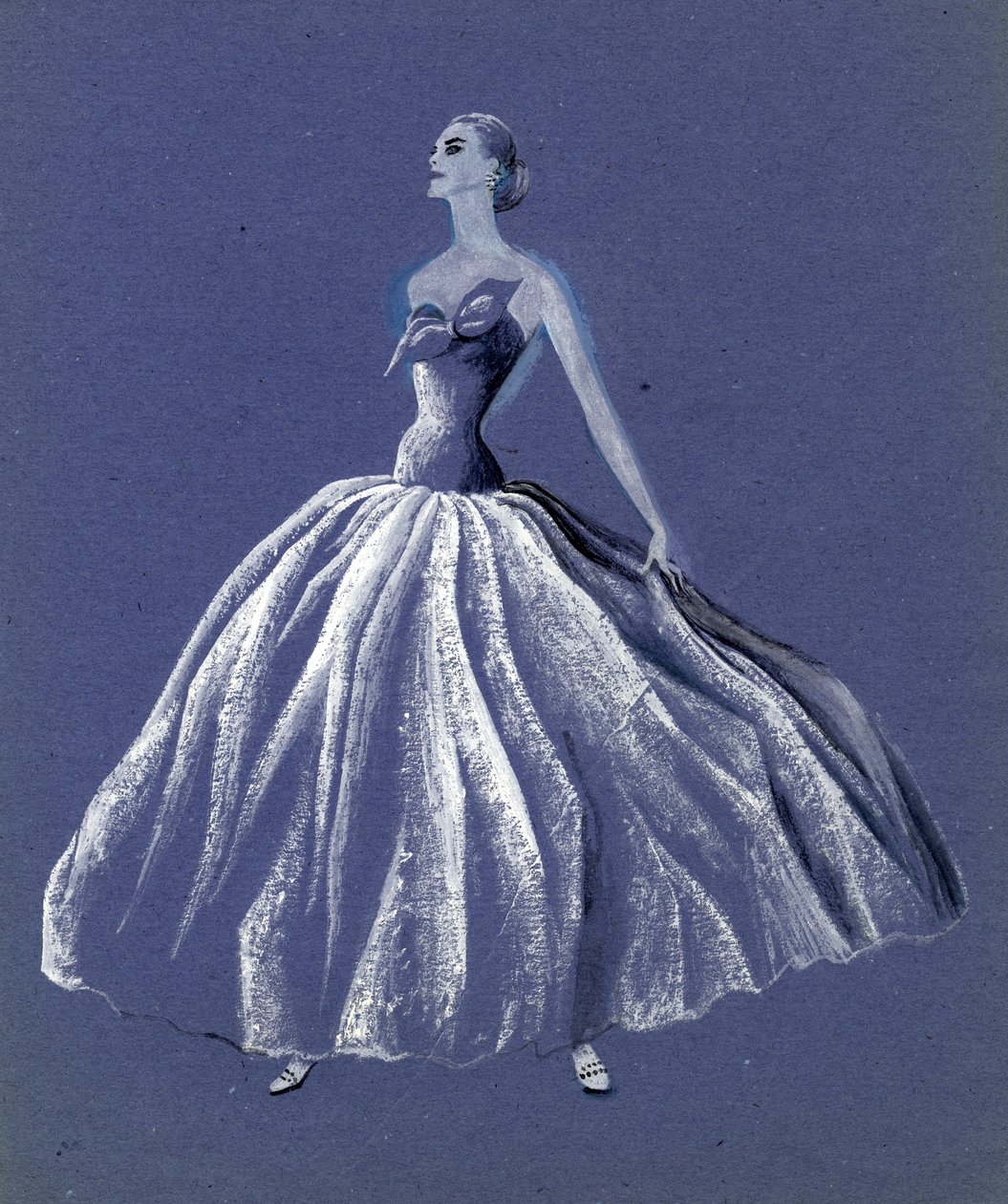 Vrouw in Strapless Baljurk, ca. 1952 door Shirley Markham