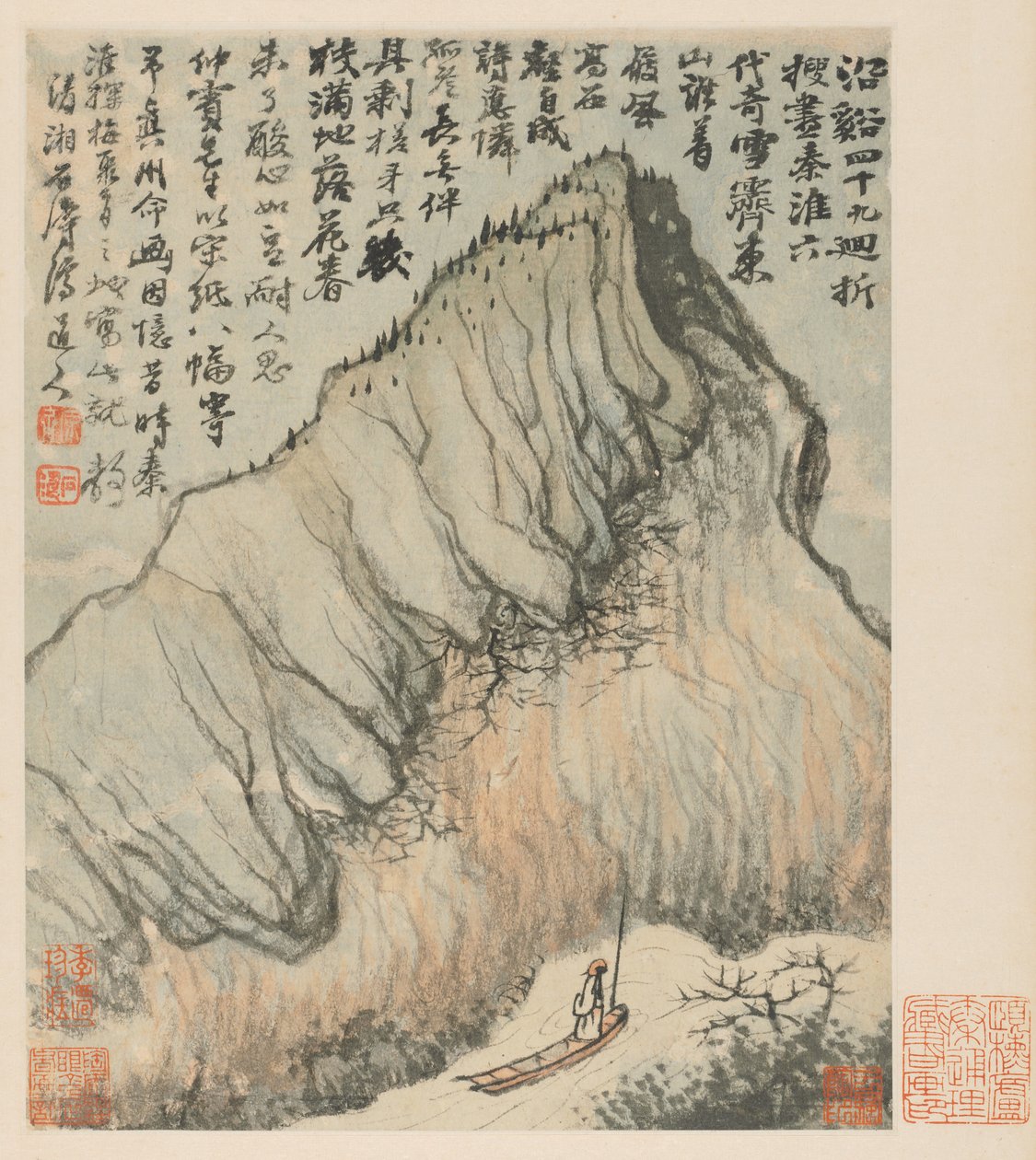 Herinneringen aan de Qinhuai-rivier, 1642-1707 door Shitao