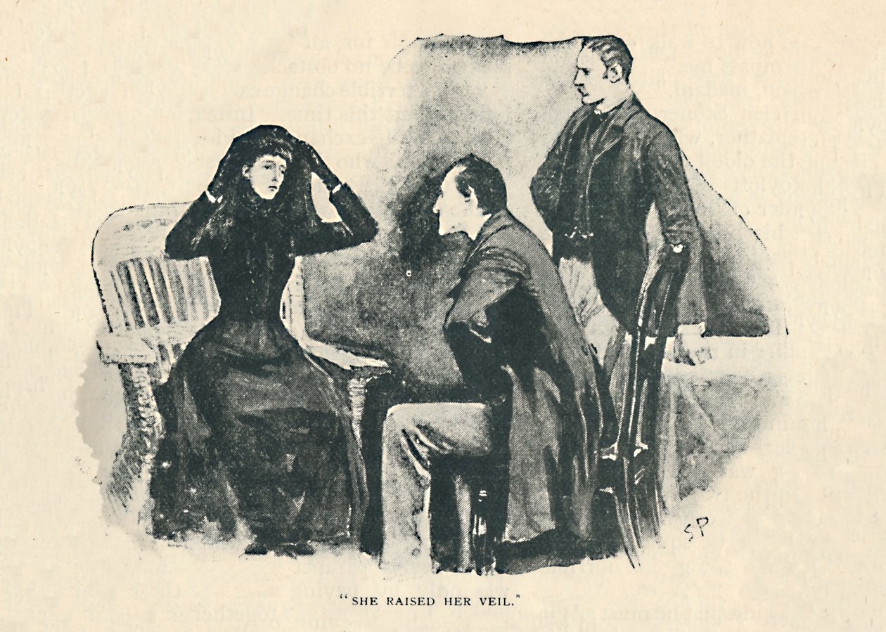 Ze hief haar sluier op, 1892 door Sidney Paget