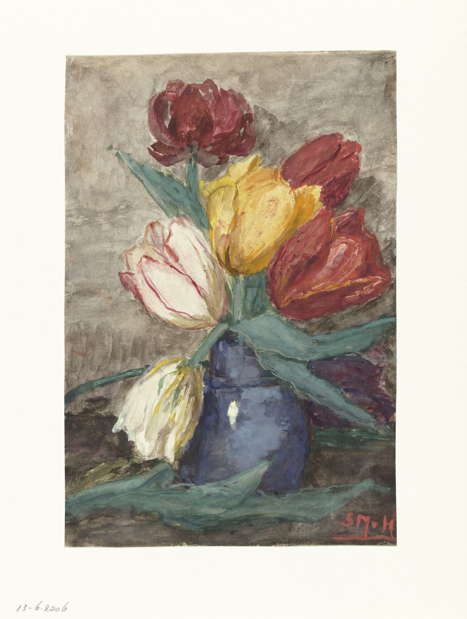 Tulpen in een vaas door Sientje Mesdag van Houten