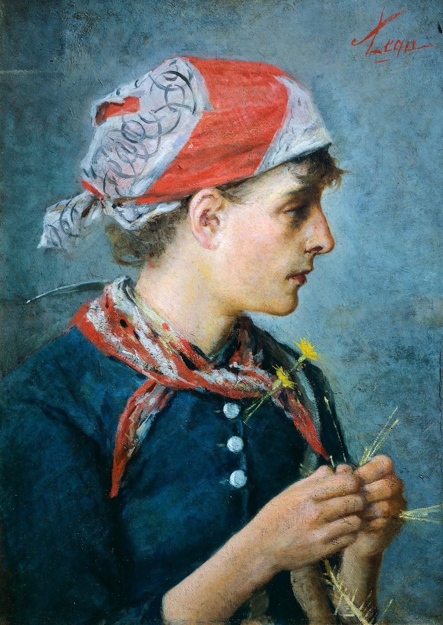 Vlechtmaker door Silvestro Lega