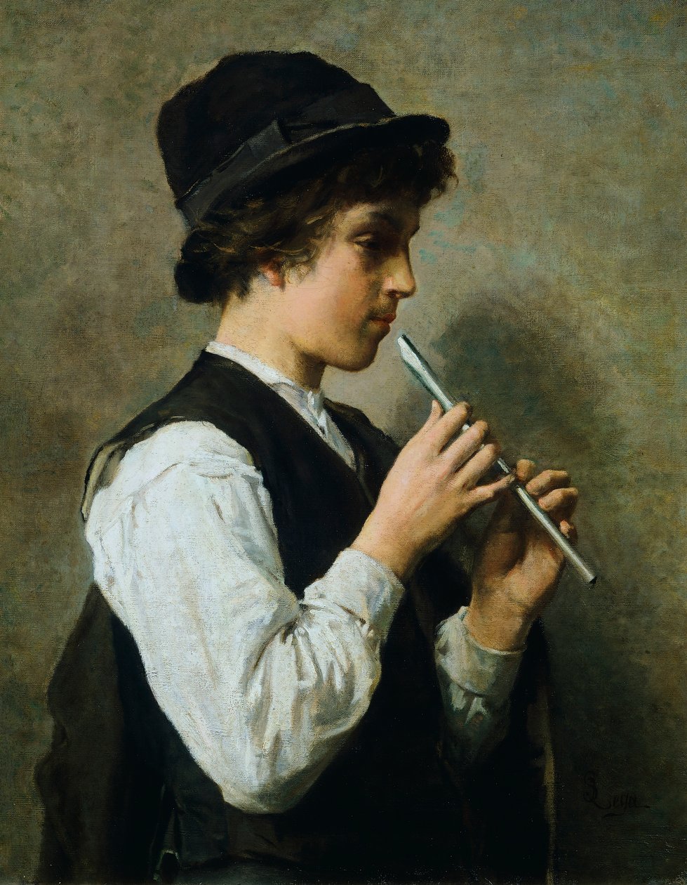 Fluitspeler door Silvestro Lega
