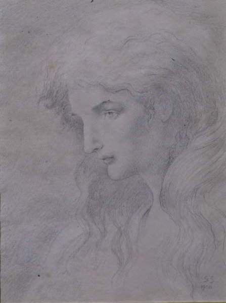 Allegorisch hoofd door Simeon Solomon