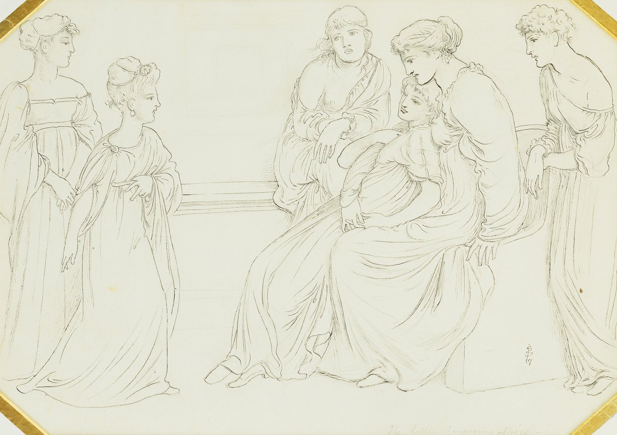 De kleine improvisatrice, 1867 door Simeon Solomon