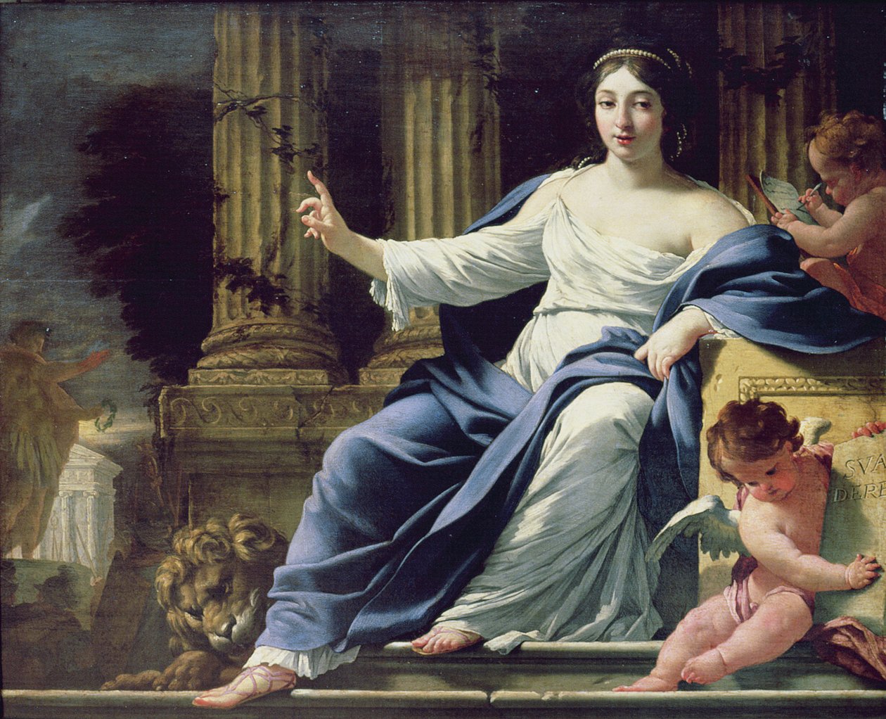 Polymnia, de muze van welsprekendheid door Simon Vouet
