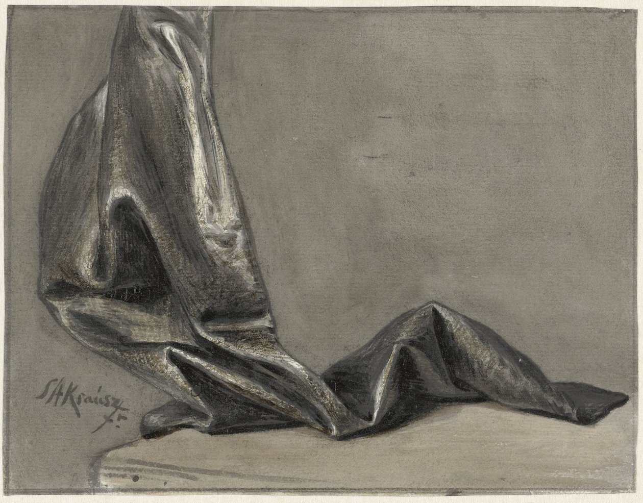 Draperiestudie door Simon Andreas Krausz