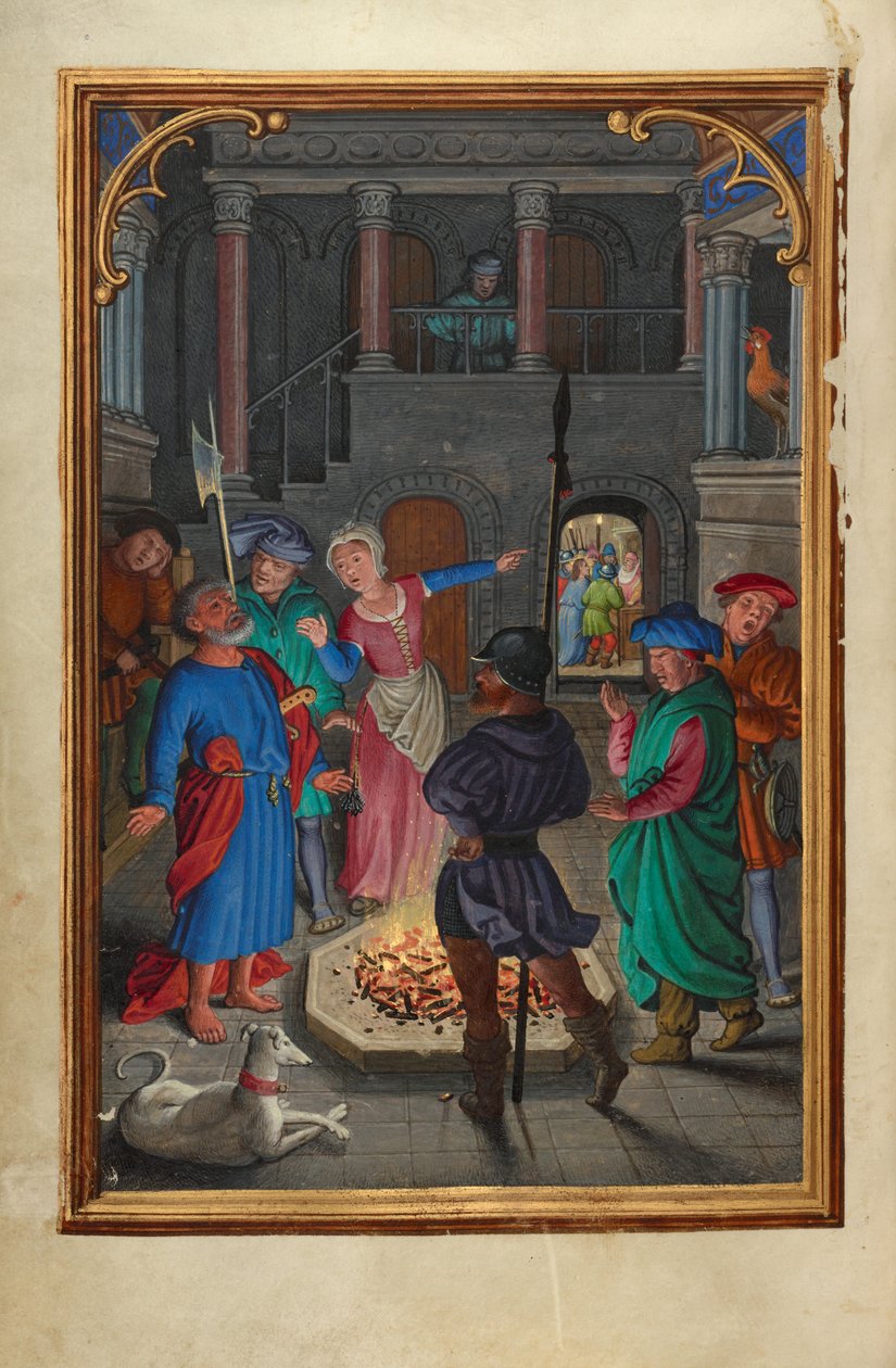 De ontkenning van Sint Pieter door Simon Bening