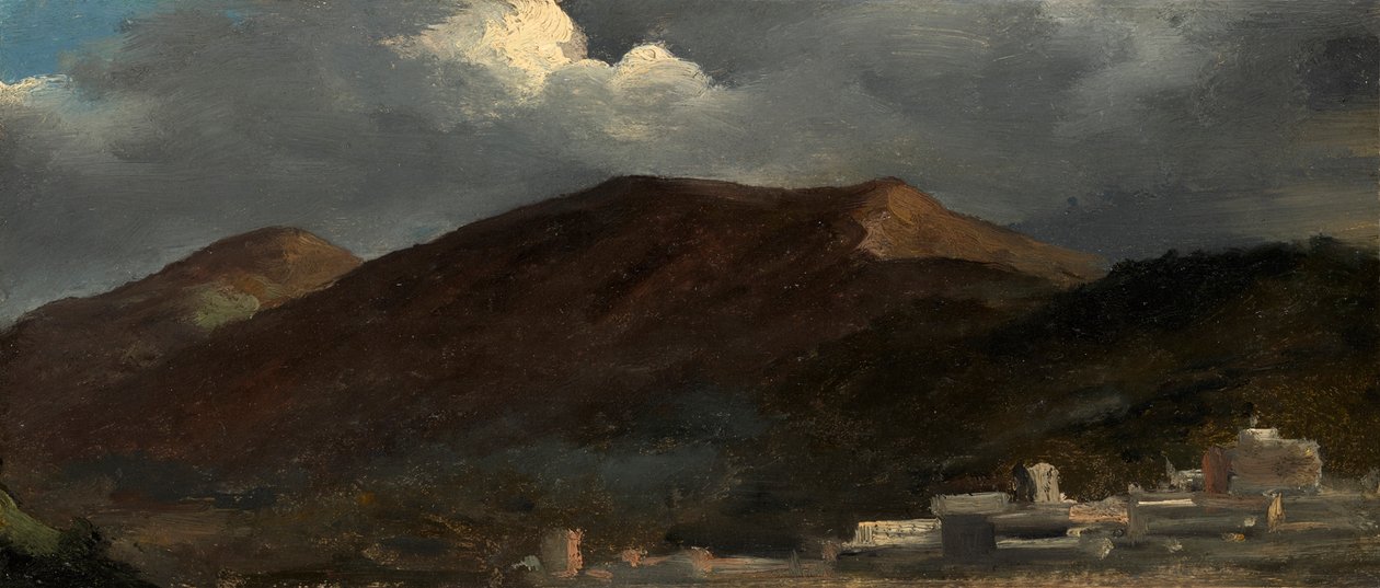 Wolkensfeer bij maanlicht in de bergen door Simon Denis