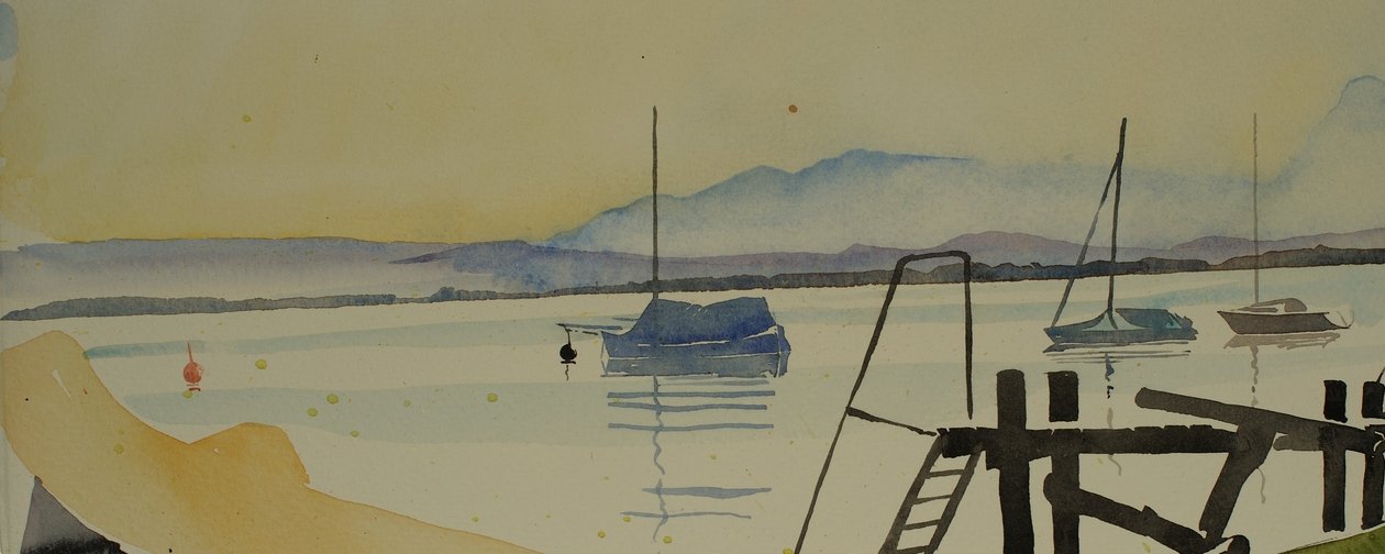 Alpenmeer, 2001 (aquarel) door Simon Fletcher