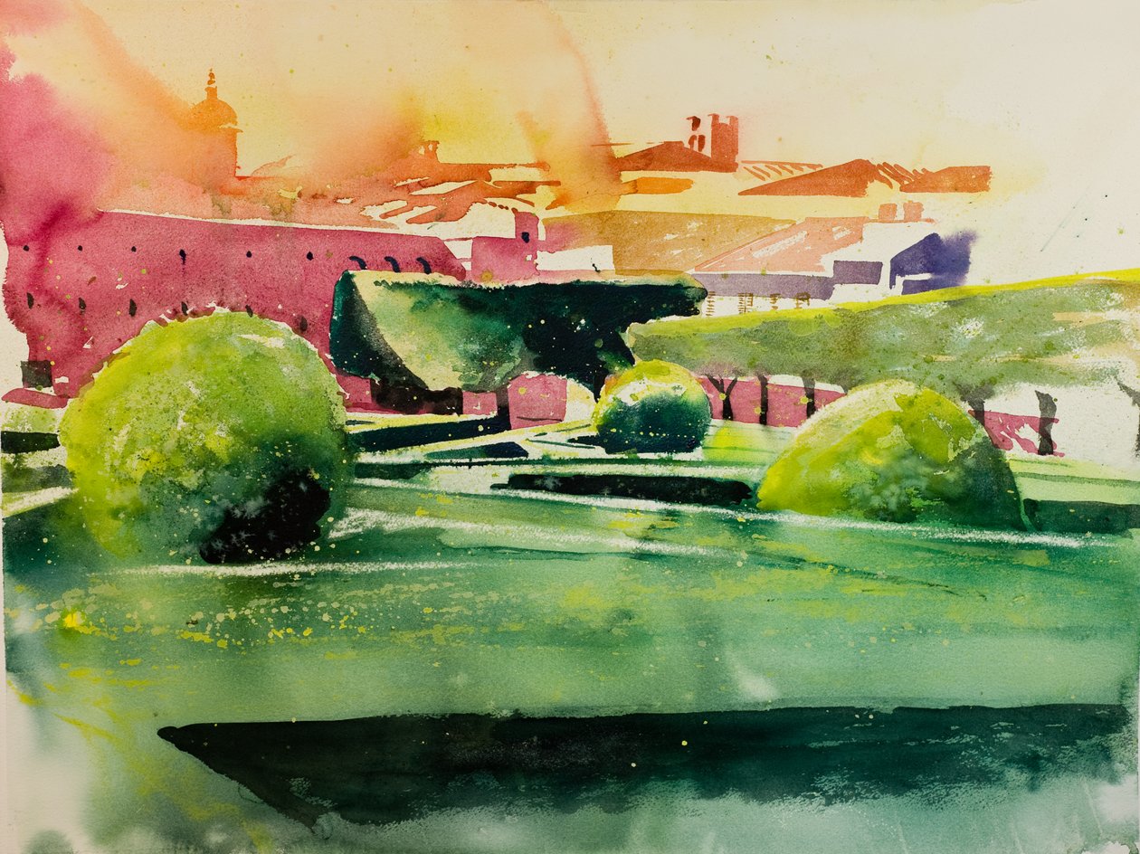 Horti Leonini (aquarel op papier) door Simon Fletcher