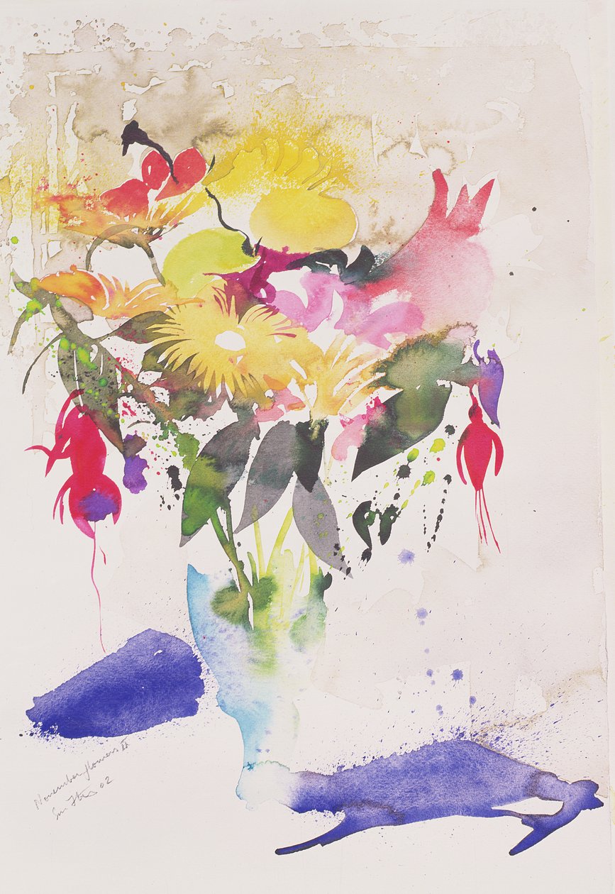Novemberbloemen II, 2002 (aquarel) door Simon Fletcher