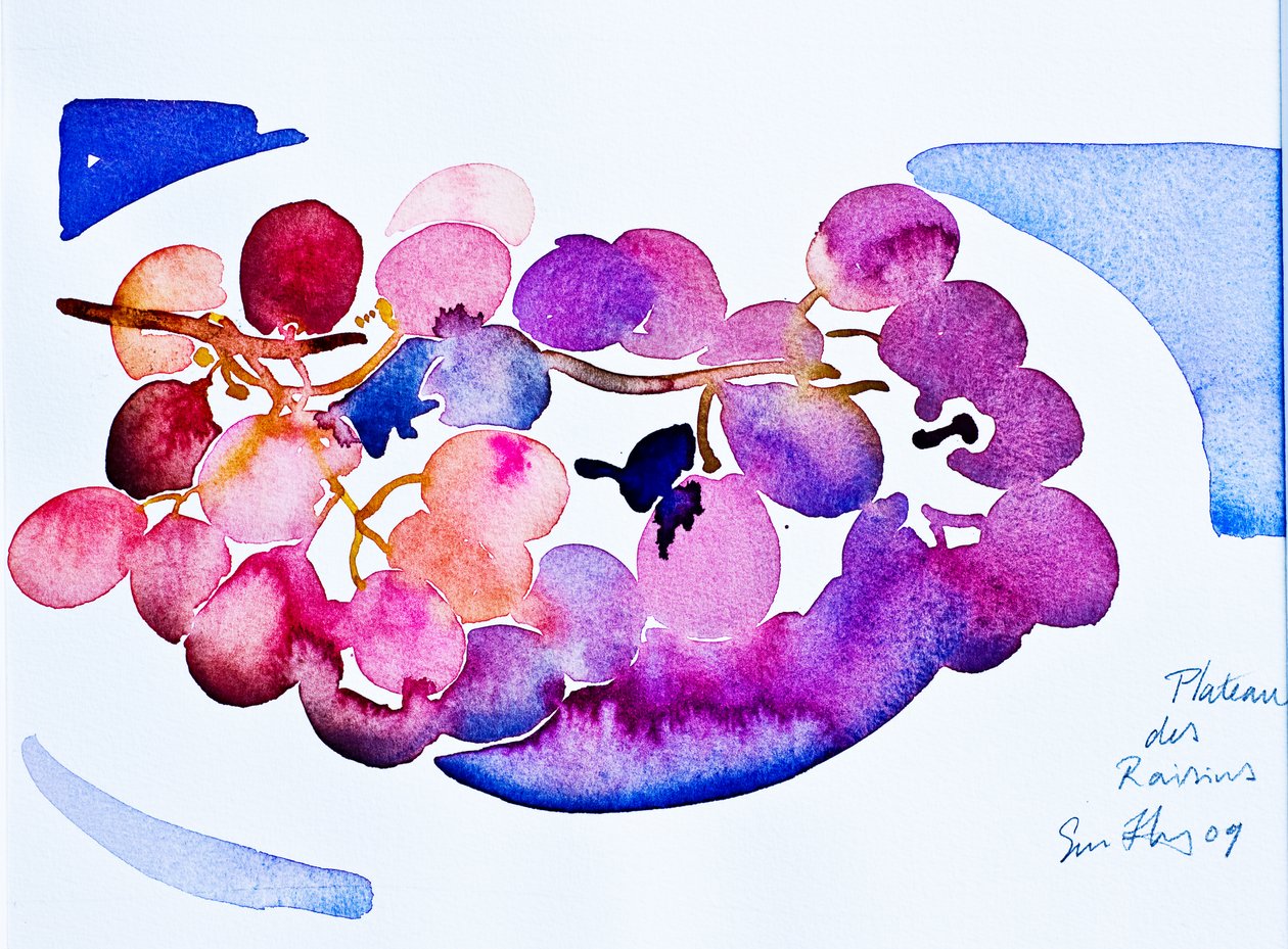 Plateau des Raisins (aquarel op papier) door Simon Fletcher