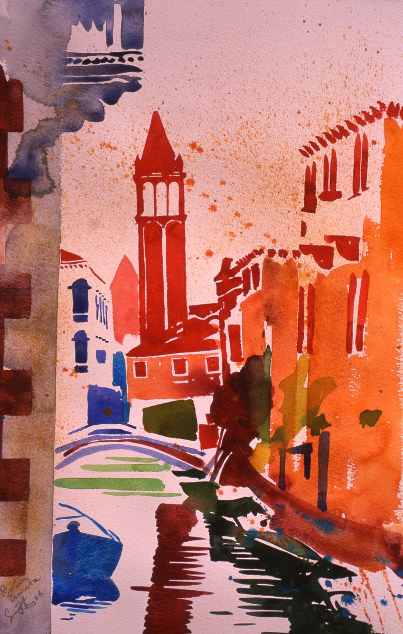 Rio San Barnaba, 2006 (aquarel op papier) door Simon Fletcher