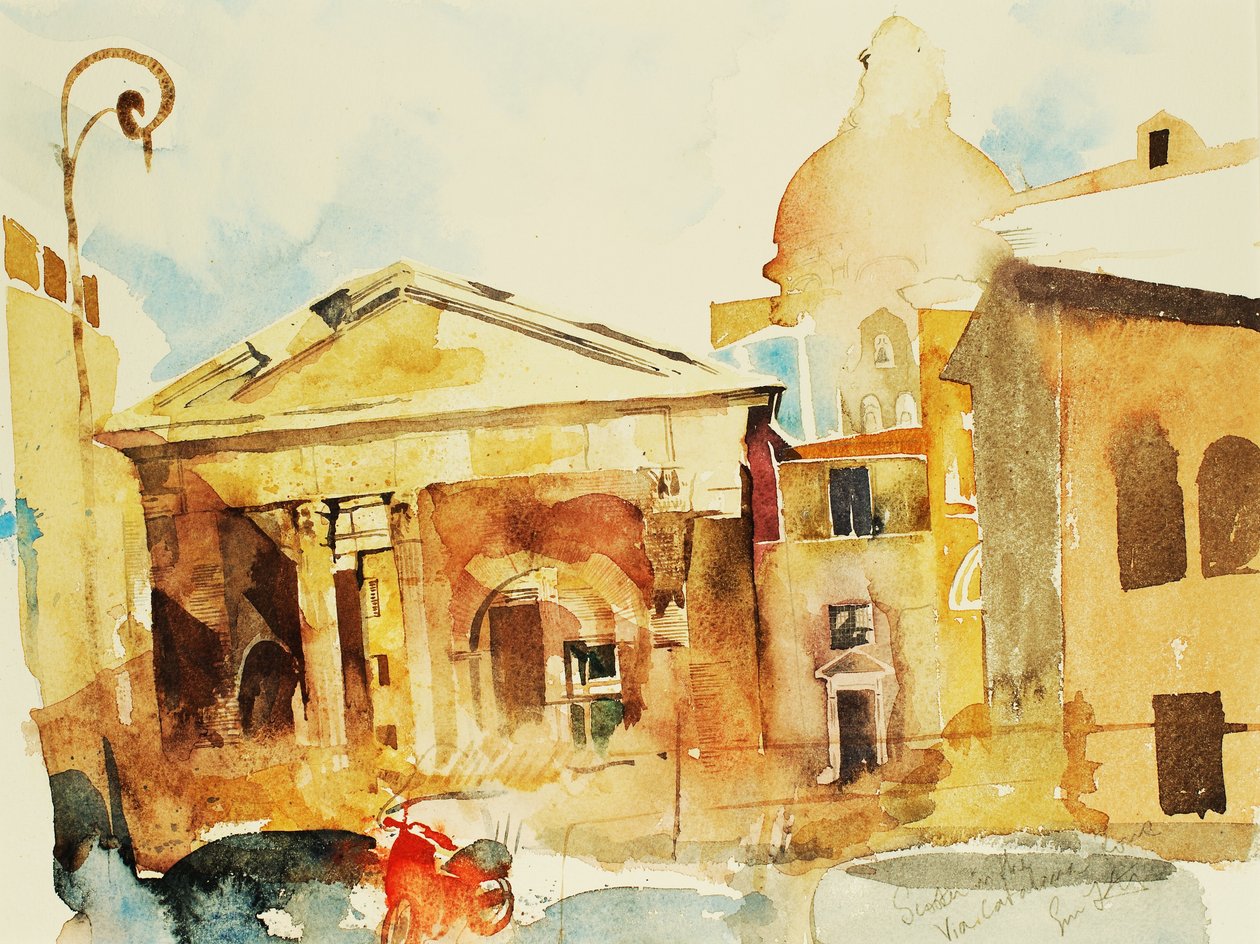 Scooter in Rome, 2005 (aquarel) door Simon Fletcher