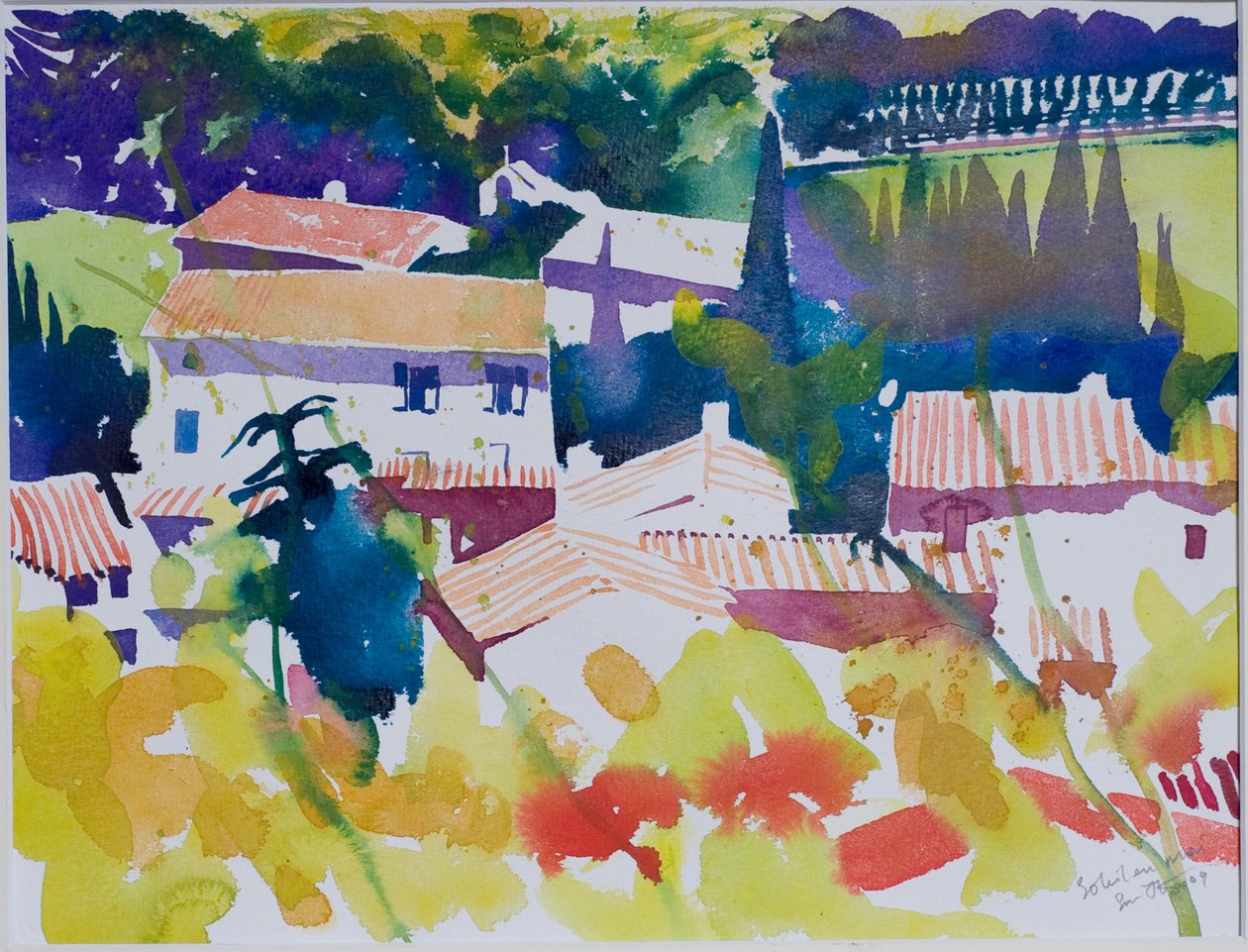 Zon in mei, 2009 (aquarel) door Simon Fletcher