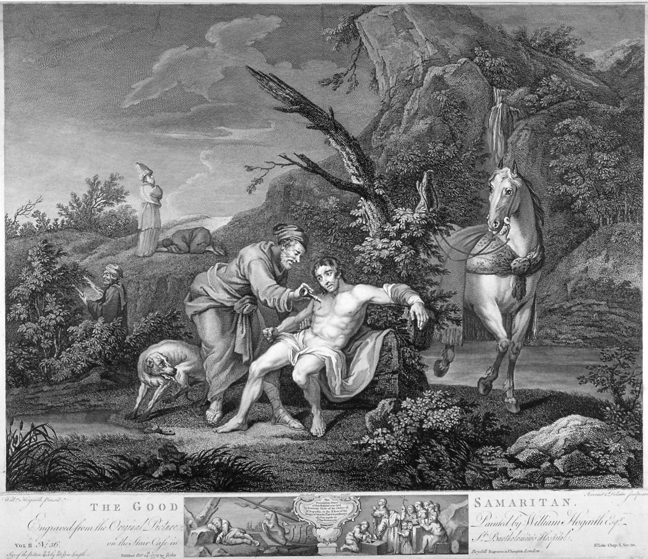 De Barmhartige Samaritaan, 1772 door Simon Francois Ravenet