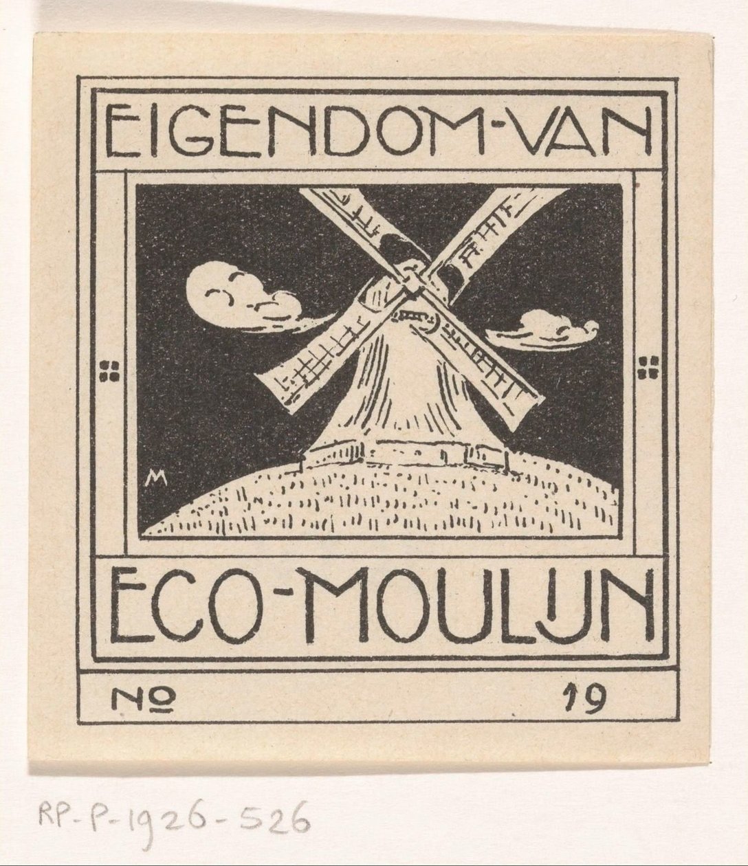 Ex libris van Eco Moulijn door Simon Moulijn