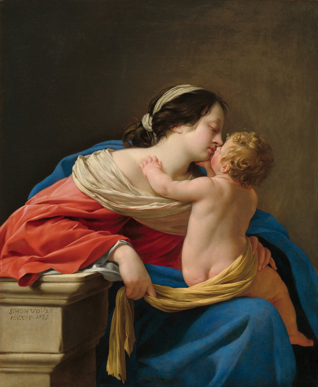 Madonna en Kind, 1633 door Simon Vouet