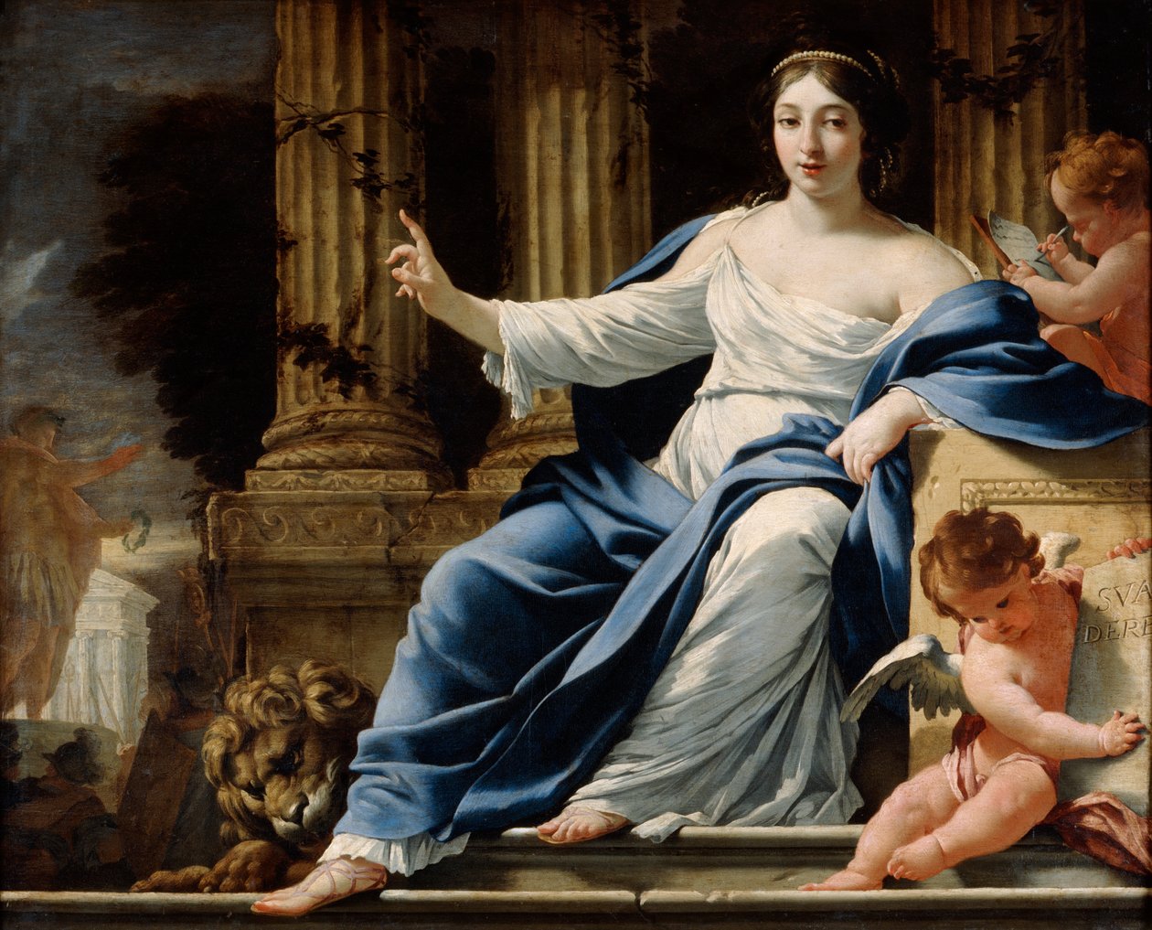 Polyhymnia, Muze van Welsprekendheid door Simon Vouet