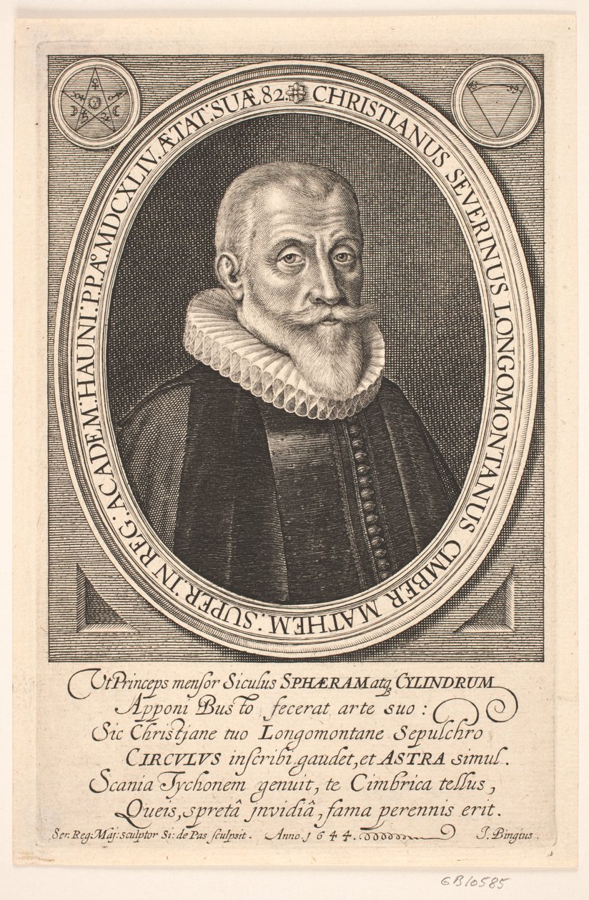 Professor Christen Sørensen Longomontanus door Simon de Pas