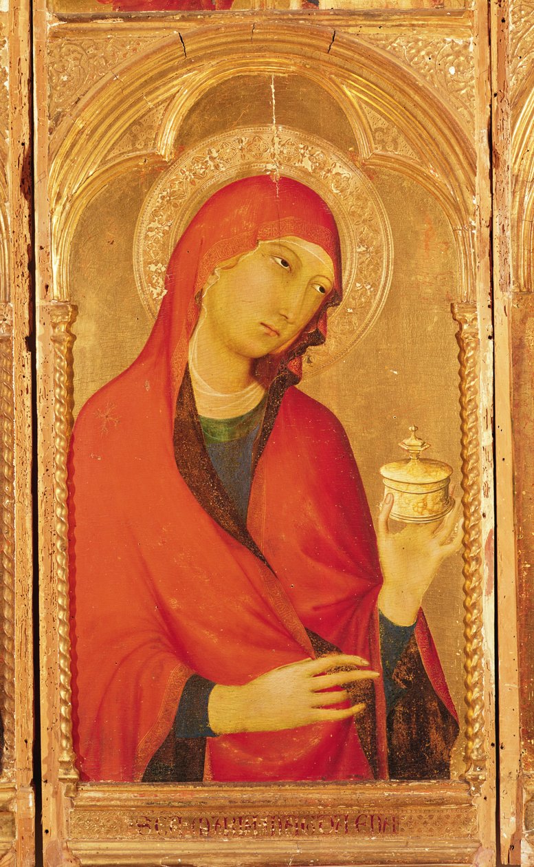 Sint-Catharina van Alexandrië Polyptiek, (detail) door Simone Martini