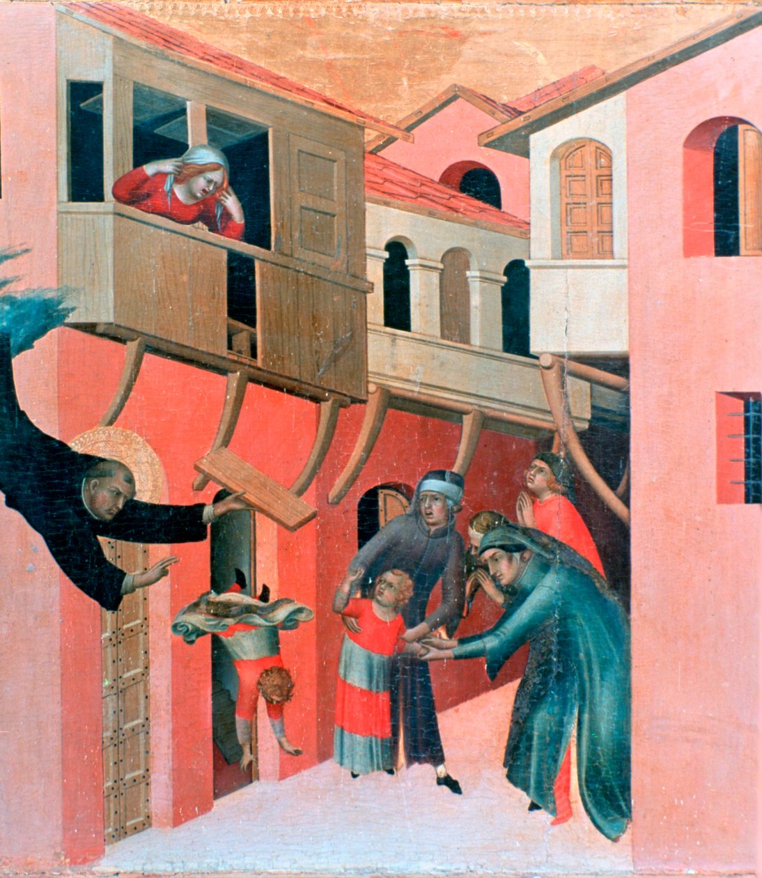 Gezegende Agostino Novello Altaarstuk, (detail), 1324 door Simone Martini