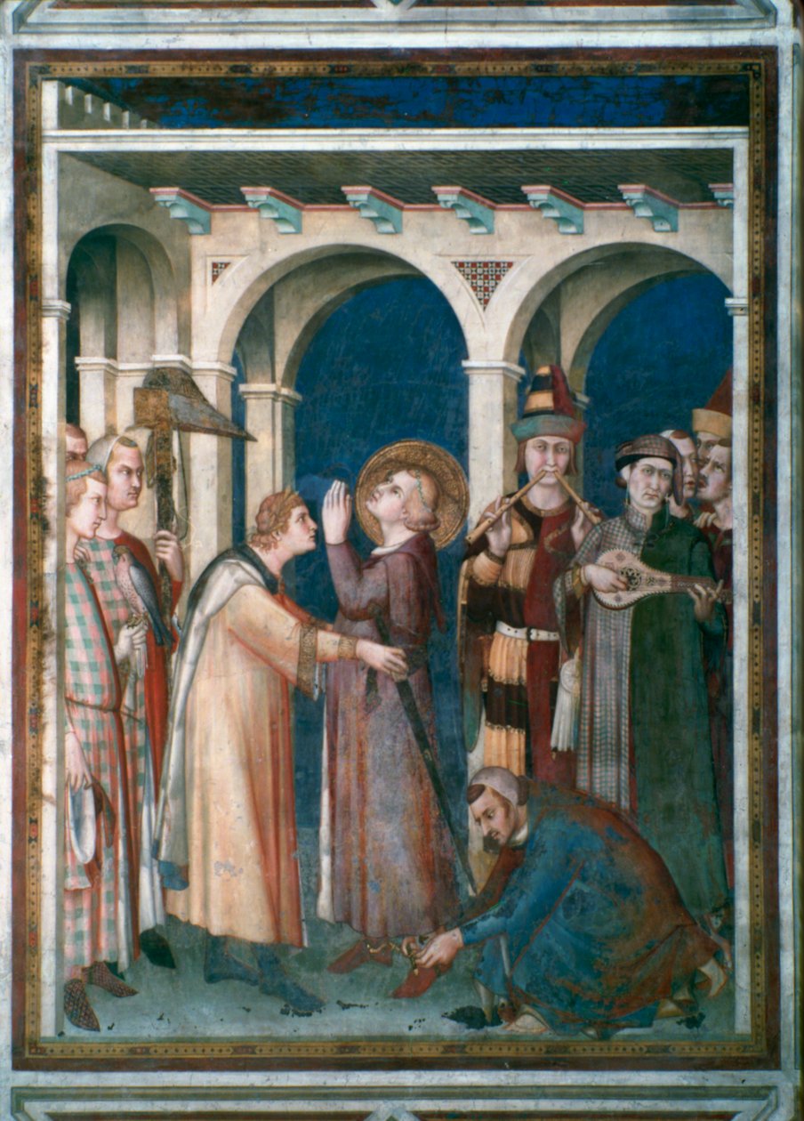 Sint Maarten wordt Geridderd, 1312-1317 door Simone Martini