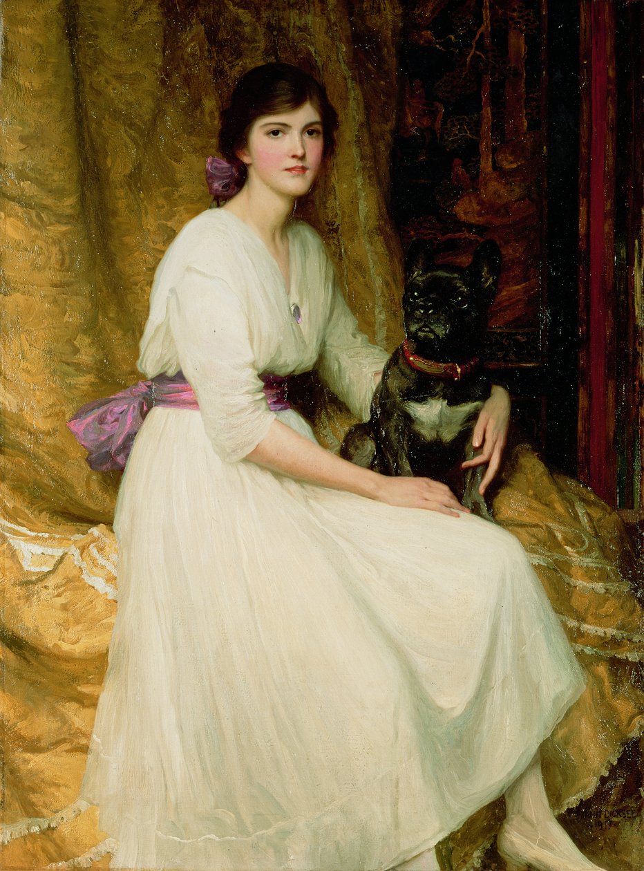 Portret van Miss Dorothy Dicksee door Frank Dicksee