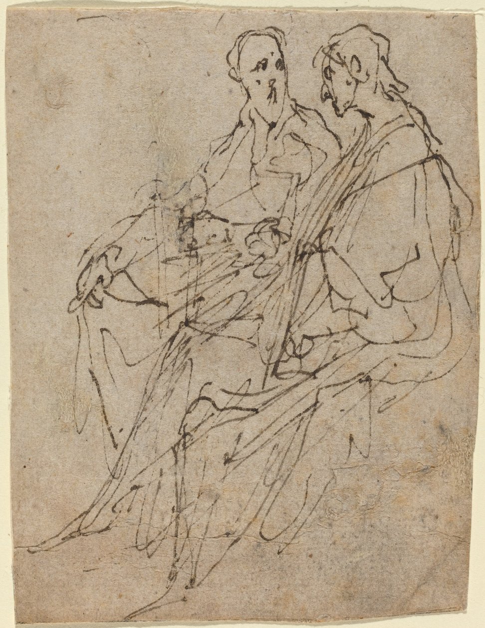 Twee Zittende Mannelijke Figuren door Sir Anthony van Dyck